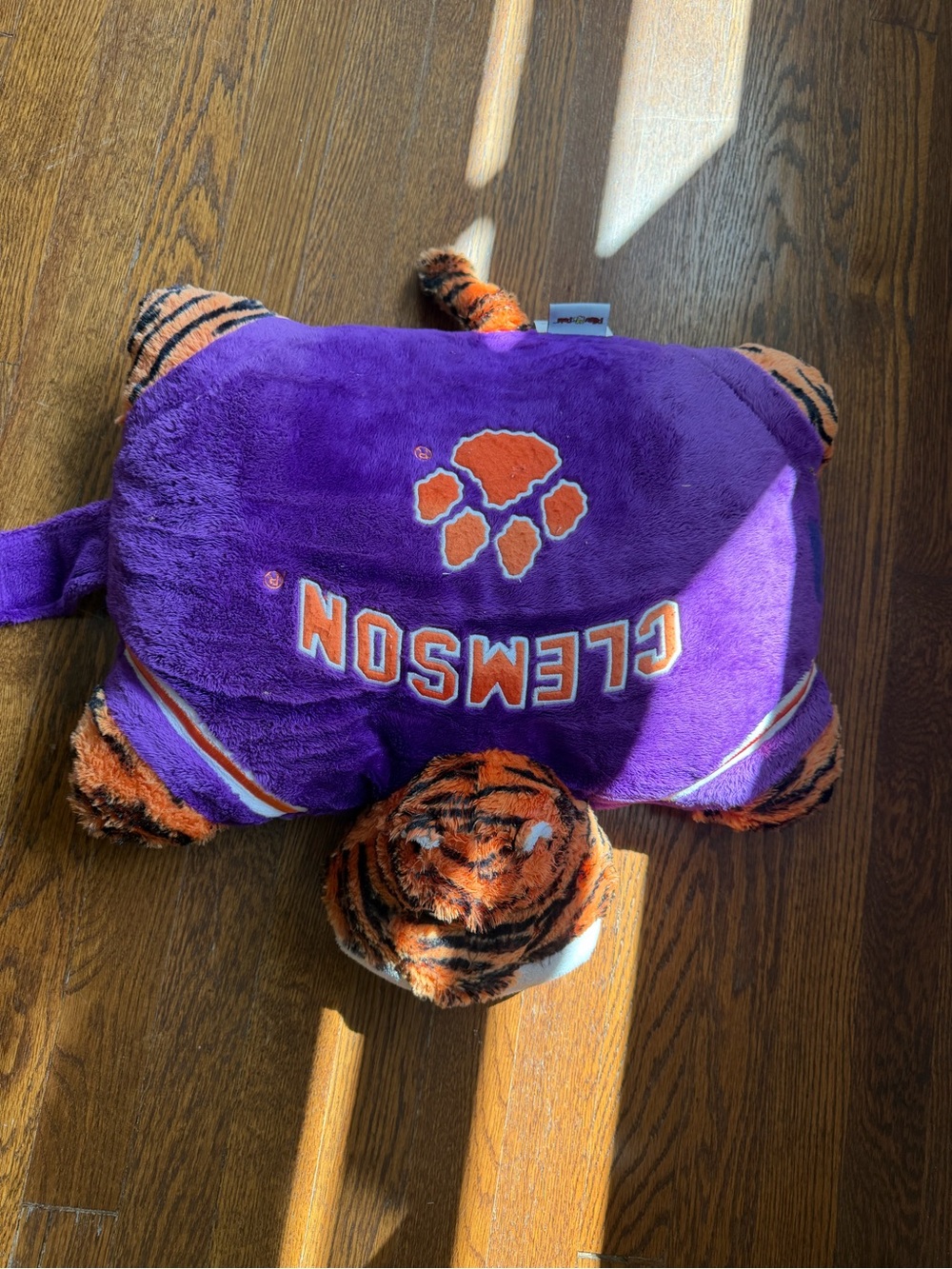 Clemson Plush Accent Pillow with Tiger Paw - Purple & Orange